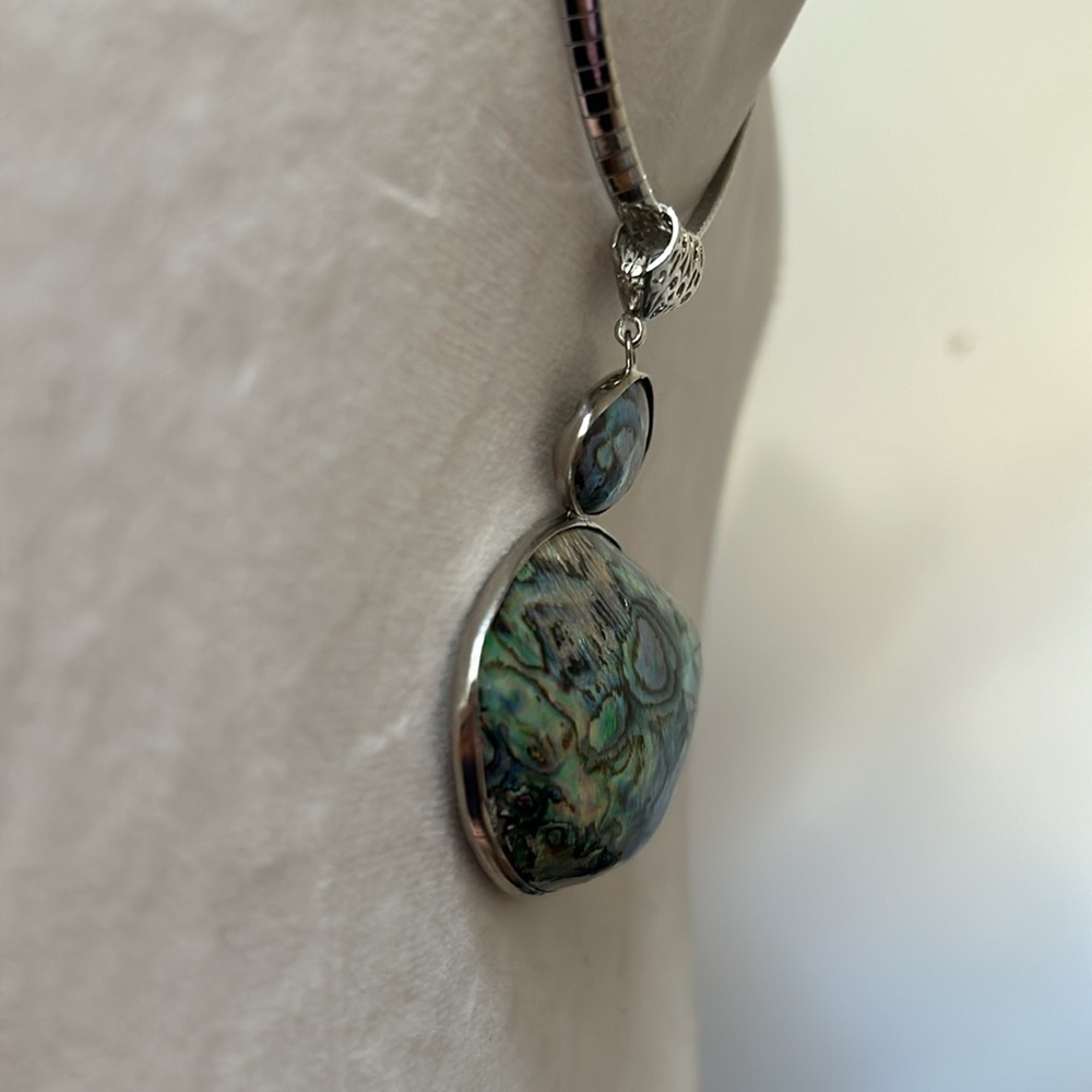 Natural Abalone Shell Double Sided Shells On Oval… - image 3